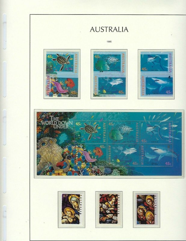 AUSTRALIA- ALMOST COMPLETE 1980-1995-MINT NH -LIGHTHOUSE HINGELESS PAGES/BINDER