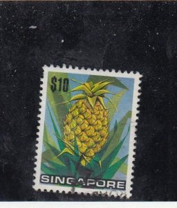 SINGAPORE (MK7669) # 201 VF-USED $10  1973 PINEAPPLE  CAT VALUE $12