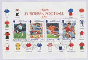 Gibraltar #710A Used Souvenir Sheet (Soccer)