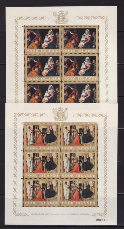 Cook Islands 170-174 Sheets Set MNH Christmas, Art (B)