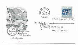 US 1127 (Me-4) 3c NATO on FDC Artmaster Cachet ECV $7.50