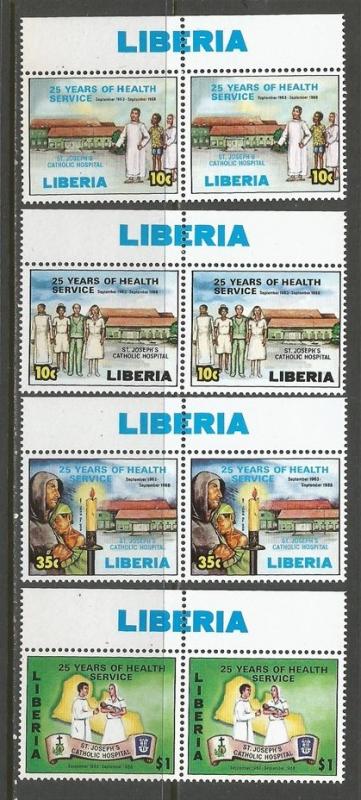 LIBERIA 1097-1100 MNH PAIRS L925