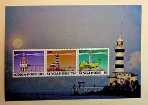 SINGAPORE Sc 399a NH SOUVENIR SHEET OF 1982 - LIGHTHOUSES