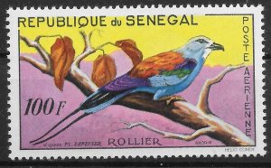 SENEGAL SG235 1960 100f ABYSSINIAN ROLLER MNH (p)