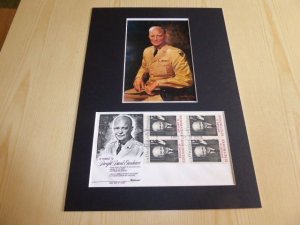 General Dwight Eisenhower WWII USA FDC Cover mounted photograph mount size A4