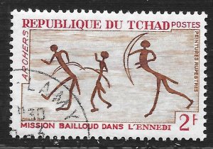 Chad #162 2fr Rock Paintings - Archers ~ CTO H