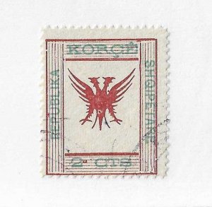 Albania Sc #63  2c  with dot after 2 variety used FVF