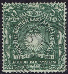 BRITISH EAST AFRICA 1890 LIGHT AND LIBERTY 5R USED