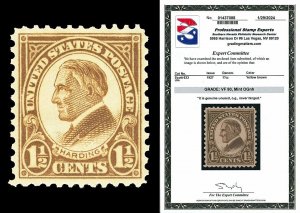 Scott 633 1927 1½c Harding Rotary Press Mint Graded VF 80 NH with PSE CERT