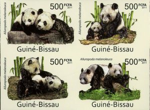 Giant Pandas Stamp Ailuropoda Melanoleuca Bear Wild Animal S/S MNH #5566-5569 