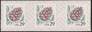 #2491V 29 cent Pine Cone Stamp mint Plate# Coil Strip OG NH VF