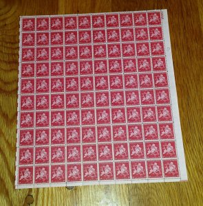 1948 U.S.P.S. Issue Air Mail Stamp Sheet Scott # C-38 'NY City Jubilee'