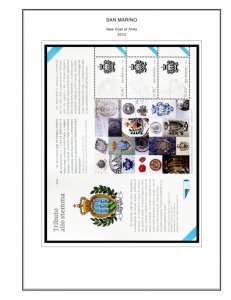 COLOR PRINTED SAN MARINO 2011-2020 STAMP ALBUM PAGES (58 illustrated pages)