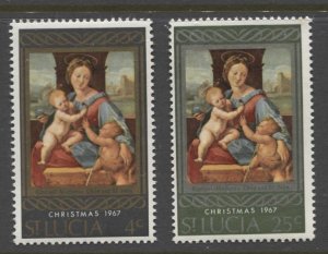 STAMP STATION PERTH St. Lucia #227-228 Christmas 1967 MNH Set of 2