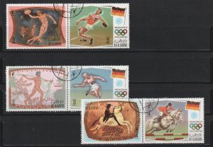 19 72 Ras Al Khaima - Summer Olympics Munich (X)- Mi-800-805 - CTO (cat €6)