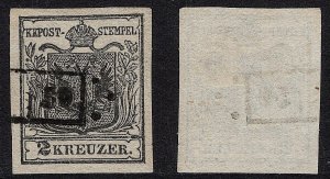 Austria - 1850 - Scott #2 - used - Type I - Lombardy Venetia postmark