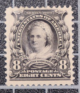 Scott 306 - 8 Cents Washington - OG MH - Nice Stamp - SCV - $45.00