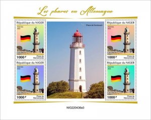 Niger - 2022 German Lighthouses - 4 Stamp Sheet - NIG220436a3