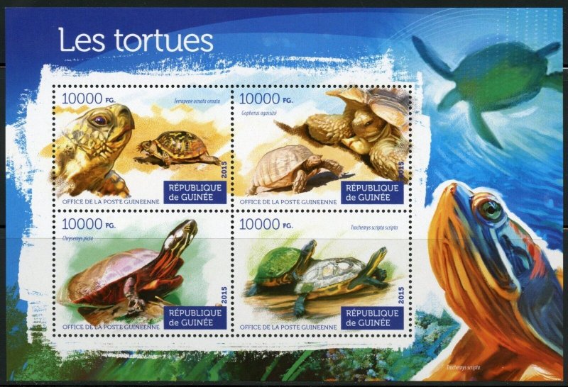 GUINEA 2015 TURTLES SHEET  MINT NEVER HINGED