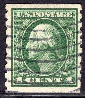 US Stamp #412 1c Washington Coil USED SCV $40