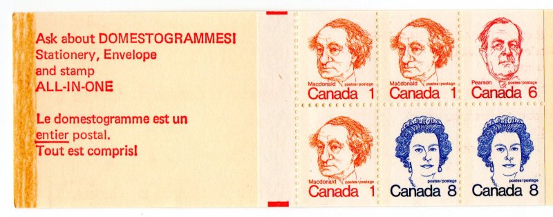 CANADA 586a MNH BOOKLET SCV $3.50 BIN $1.20 ROYALTY