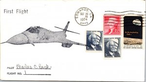 First Flight US Air Force - C Bock / Flt #1 - Edwards CA - 12.23.1974 - J13757