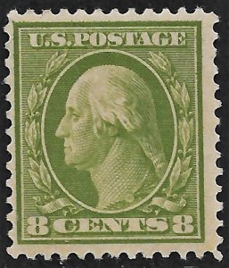 US 1908 Sc. #337 LH green offset on gum Cat. Val. $45.00.