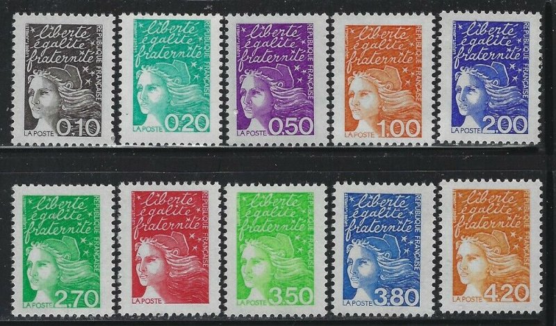 France 1997 Marianne Definitive set Sc# 2589-2603 NH