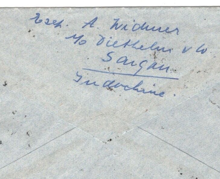 France Cols INDOCHINA Air Mail Cover Framed*SAIGON-MARSEILLES* 1937 Zurich KA362