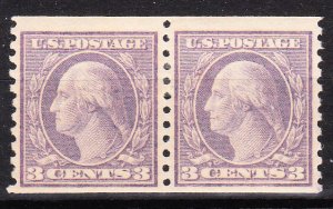 MOstamps - US Scott #494 Mint OG H Coil Pair - Lot # DS-4085