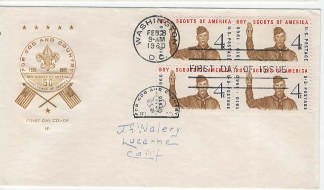 Scout FDC cachets 1960 Scott 1145  Levy 60FD-18 House of Farnam #4018