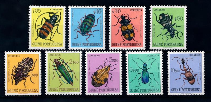 [70692] Guinea Bissau 1953 Insects Beetles 9 Values MNH