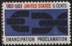 US 1233 (used) 5¢ Emancipation Proclamation (1963)