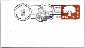 US SPECIAL EVENT COVER THE AMERICAN FREEDOM TRAIN AT EVANSVILLE INDIANA 1976 B