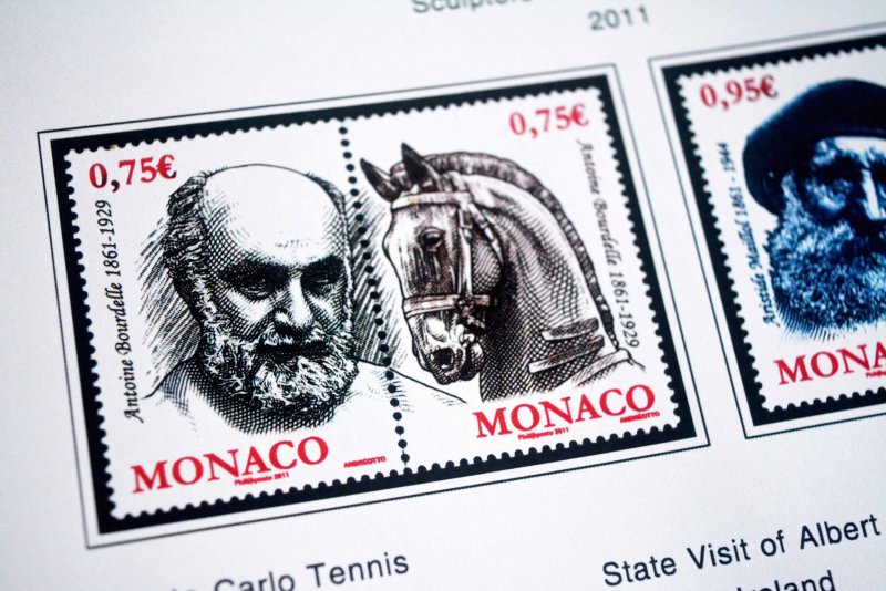 COLOR PRINTED MONACO 2011-2020 STAMP ALBUM PAGES (63 illustrated pages)