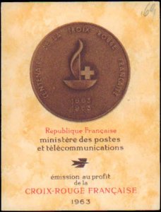 France #B374a, Booklet Pane, 1963, Never Hinged