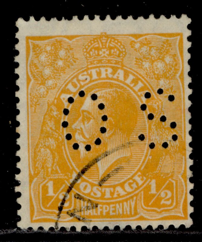 AUSTRALIA GV SG O97, ½d orange, FINE USED. 