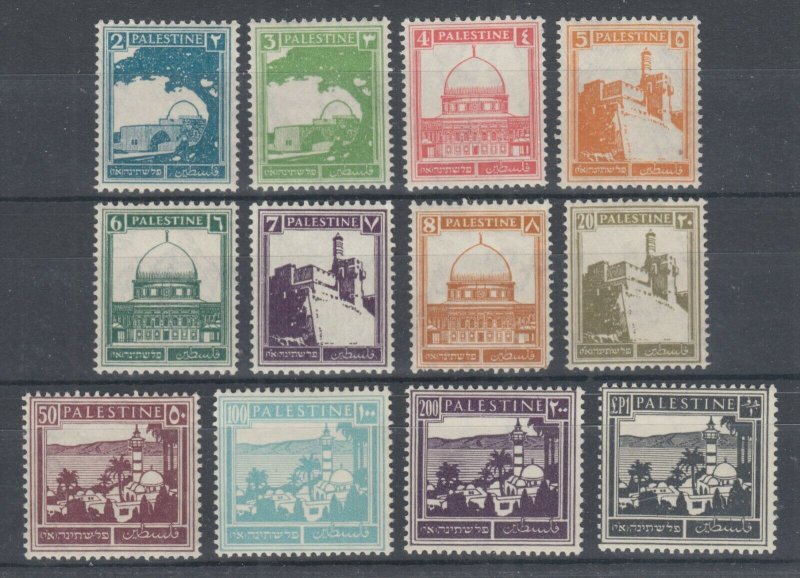 Palestine Sc 63/84 MLH. 1927-1942 Definitives, 12 different from long set of 22