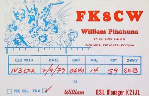 1979 NOUMEA NEW CALEDONIA Amateur Radio QSL Card 15861-