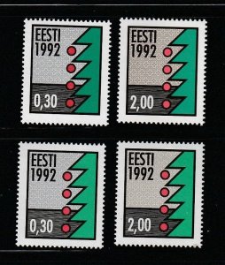 Estonia 235-236 Ordinary And Florescent Paper Set MNH Christmas