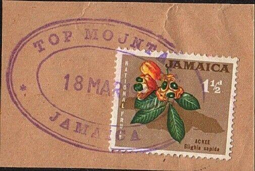 JAMAICA 1966-67 4 Temporary rubber stamps on pieces........................62742