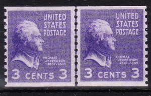 MOstamps - US Scott #842 Mint OG NH Coil Line Pair - Lot # HS-F354