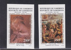 Cameroun # 805-806, Easter - Paintings IMPERF, Mint NH, 1/2 Cat.