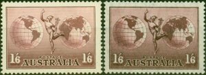 Australia 1937-48 1s6d Dull Purple Both Papers SG153a-153b V.F VLMM