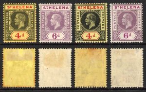 St Helena SG83/6 1912/3 Set of 4 M/M (1st 4d toned) Cat 41.25 pounds