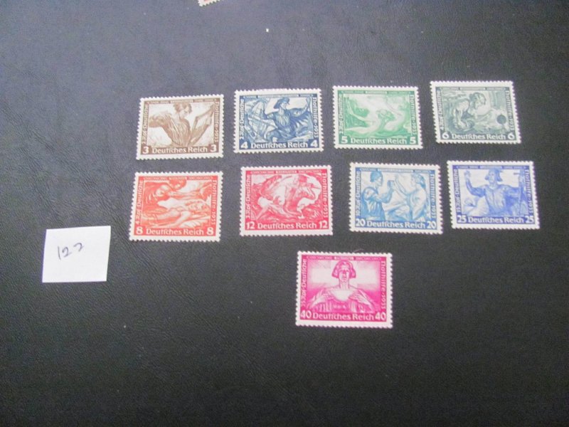 GERMANY 1933 MNH SC B49-57 WAGNER SET XF  2400 EUROS (122)