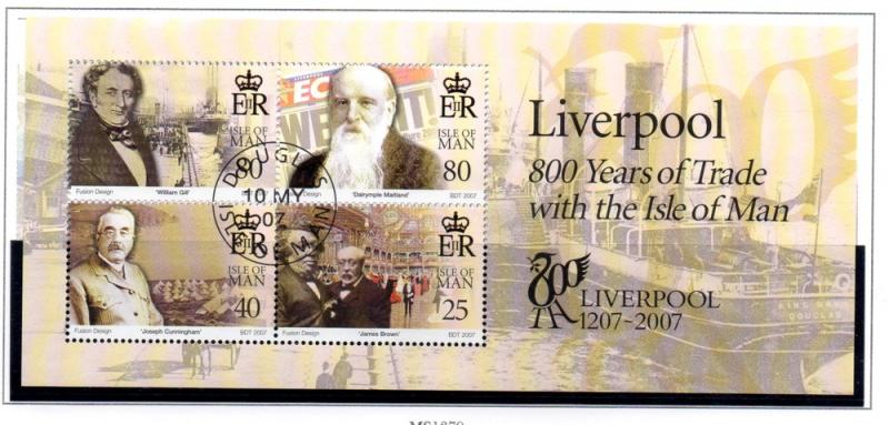 Isle of Man Sc 1214 2007 Liverpool stamp sheet used