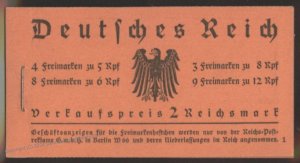 Germany 1933 MH33 All Original Stamp Booklet Markenheftchen Hindenburg  M 113001