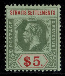 MALAYSIA - Straits GV SG212d, $5 green & red/green, LH MINT. Cat £140. DIE II