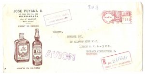 Colombia 1974 Nicely illus advertising reg airmail cover to London depicting 2